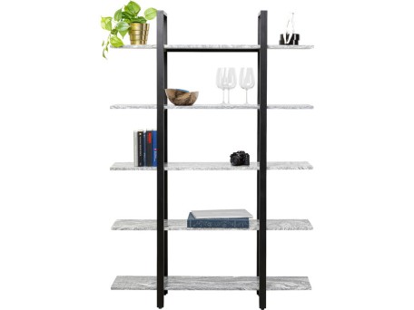 Ραφιέρα Okinawa Λευκή/Μαύρη 180x120x30 εκ. - Μαύρο