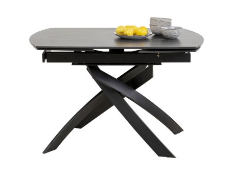 Επεκτεινόμενο Τραπέζι Twist Μαύρο 120x90x76 εκ. - Μαύρο