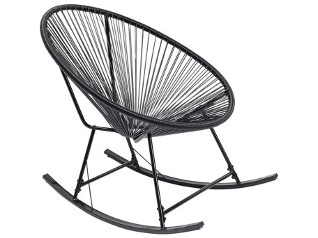 Κουνιστή Πολυθρόνα  Acapulco Μαύρη 95x73x85εκ. - Μαύρο