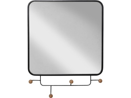 Κρεμάστρα Τοίχου/Καθρέφτης Gina Μαύρος 50x5,5x65 εκ. - Μαύρο