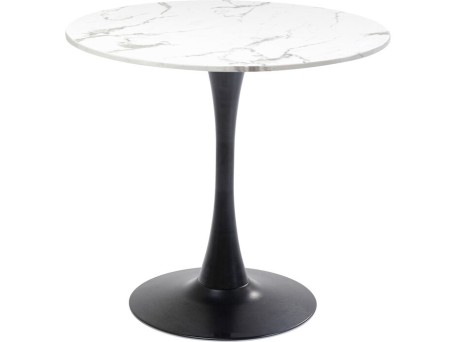 Τραπέζι Schickeria Μαρμάρινη Όψη Μαύρο/Λευκό 80x80x74 εκ. - Μαύρο