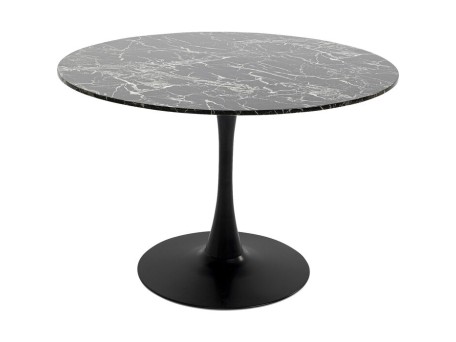 Τραπέζι Schickeria Μαύρη Μαρμάρινη Όψη 74x110x110εκ. - Μαύρο