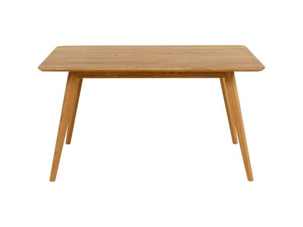 Τραπέζι Τραπεζαρίας Memo Καφέ Μασίφ Ξύλο Δρυ Ορθογώνιο 140x90x75 εκ. - Καφέ