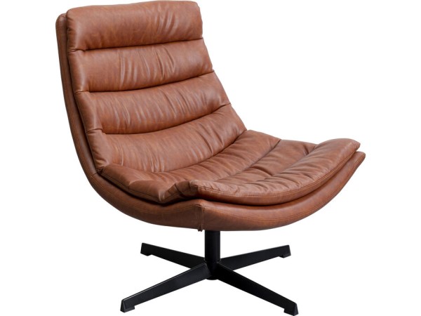 Πολυθρόνα Lido Περιστρεφόμενη Δερματίνη  Καφέ 75x81,5x87 εκ. - Καφέ