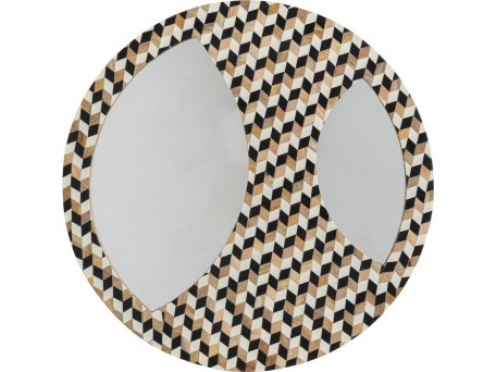 Καθρέφτης Τοίχου Tahiti Καφέ/Μαύρος/Λευκός 67x1,5x67 εκ. - Καφέ