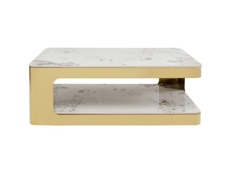Τραπέζι Μέσης  Nube Duo Κεραμικό Χρυσό 130x70x43εκ. - Χρυσό