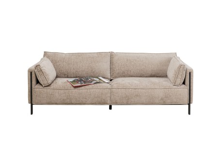 Καναπές Τριθέσιος Victor Ύφασμα Μπεζ 98*232*90εκ. - Μπεζ