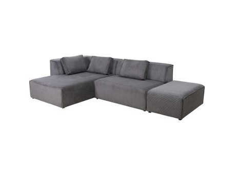 Καναπές Γωνία Infinity Αριστερός Γκρι Ύφασμα 306x182x70 εκ. - Γκρι