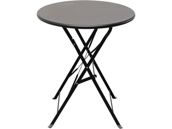 Τραπέζι Φαγητού Κήπου Μαύρο Μεταλλικό Στρόγγυλο 60x60x70 εκ. - Μαύρο Τραπέζι Φαγητού Κήπου Μαύρο Μεταλλικό Στρόγγυλο 60x60x70 εκ. - Μαύρο