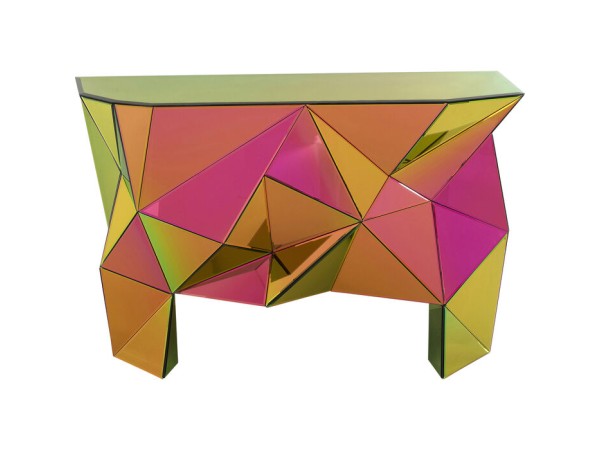 Κονσόλα Prisma Γυαλί  Πολύχρωμο 127x38,5x80,5 εκ. - Πολύχρωμο