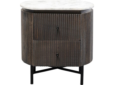 Κομοδίνο  Glenn Μασίφ Ξύλο Μαύρο 50x55x35εκ. - Μαύρο