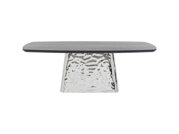 Τραπέζι Τραπεζαρίας  Caldera Μασίφ Ξύλο Ασημί 220x100x76εκ. - Μαύρο