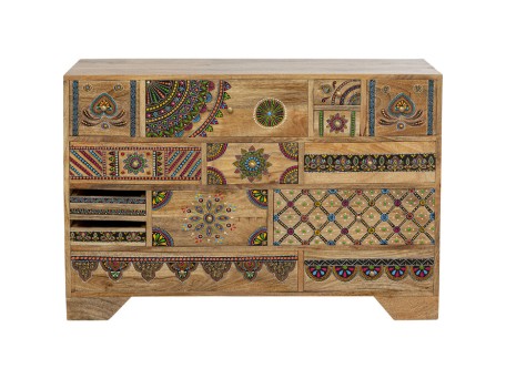 Μπουφές Menorca Μασίφ Ξύλο Καφέ  115x80x36εκ. - Καφέ