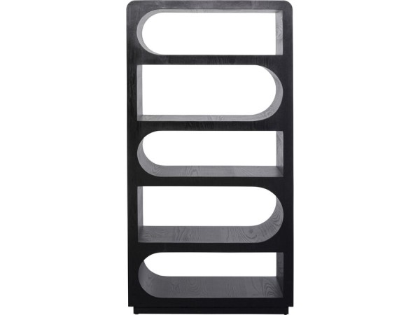 Βιβλιοθήκη  Forma μασίφ Ξύλο Μαύρο 90x180x38εκ. - Μαύρο