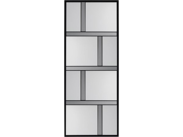 Καθρέφτης Τοίχου Brick Μεταλλικός Μαύρος  71x3x182εκ. - Μαύρο