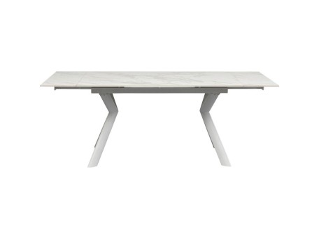 Τραπέζι Επεκτεινόμενο Xenia Κεραμικό Λευκό 140x80x76εκ. - Λευκό