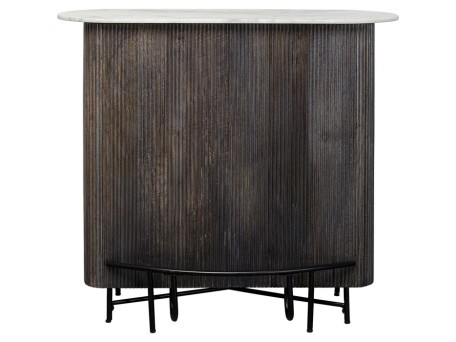 Μπαρ Glenn Μασίφ Ξύλο Μαύρο 120x64x110εκ. - Μαύρο