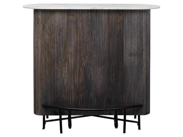 Μπαρ Glenn Μασίφ Ξύλο Μαύρο 120x64x110εκ. - Μαύρο