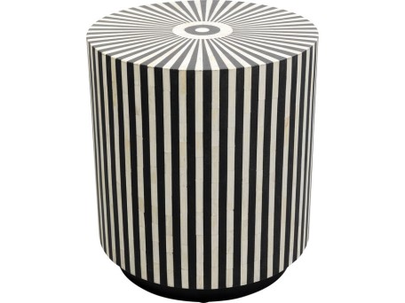 Τραπέζι Βοηθητικό Electra Ξύλινο Μαύρο/Λευκό 40x40x45εκ. - Μαύρο