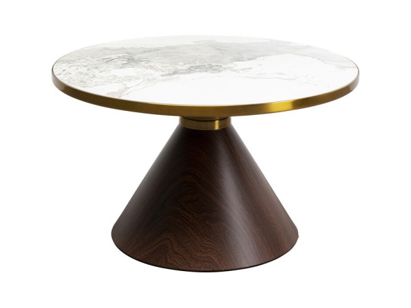 Τραπέζι Μέσης Cono Κεραμικό Καφέ 70x70x42εκ. - Καφέ