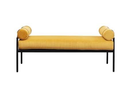 Παγκάκι Academy Με Μπράτσα Κίτρινο 140x40x62εκ. - Κίτρινο