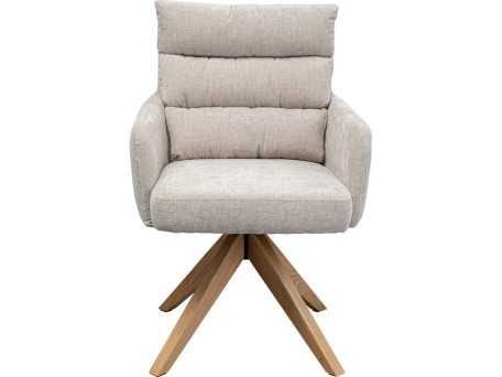 Καρέκλα Περιστρεφόμενη Bosse Κοτλέ Γκρι/Μπεζ 59x69x89εκ. - Γκρι