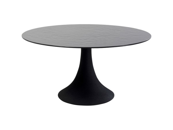 Τραπέζι Μέσης Grande Possibilita Γυάλινο Μαύρο/Μωβ 150x150x76εκ. - Μαύρο