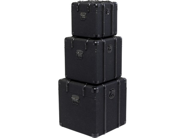 Μπαούλα  (3/Set) Voyage Δερματίνη Μαύρη 46*46*46εκ. - Μαύρο