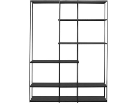 Ραφιέρα Oslo Μαύρη 150x35x200εκ. - Μαύρο