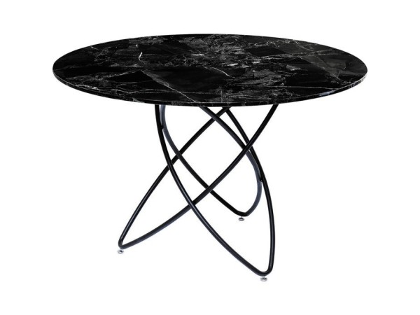 Τραπέζι Molekular Γυαλί όψη Μαρμάρου Μαύρο 120x120x76εκ. - Μαύρο Τραπέζι Molekular Γυαλί όψη Μαρμάρου Μαύρο 120x120x76εκ. - Μαύρο