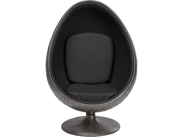Πολυθρόνα Περιστρεφόμενη Eye Ball Μεταλλική Μαύρη 96x72x136εκ. - Μαύρο