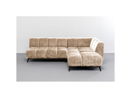 Καναπές Γωνία Δεξιός Nia Βελούδο Μπεζ 250*200*70εκ. - Μπεζ