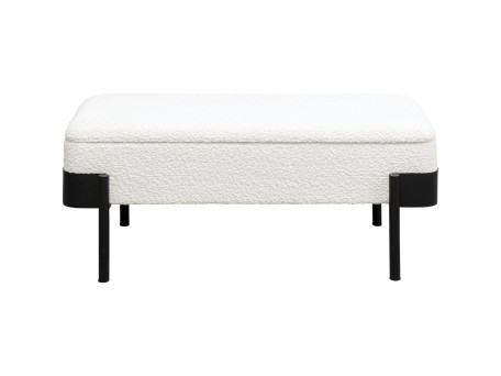 Πάγκος Angelo Ύφασμα Λευκό 46x101x45εκ. - Μαύρο