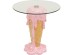 Τραπέζι Βοηθητικό  Ice Cream Γυαλί Ροζ 48*48*49εκ. - Ροζ