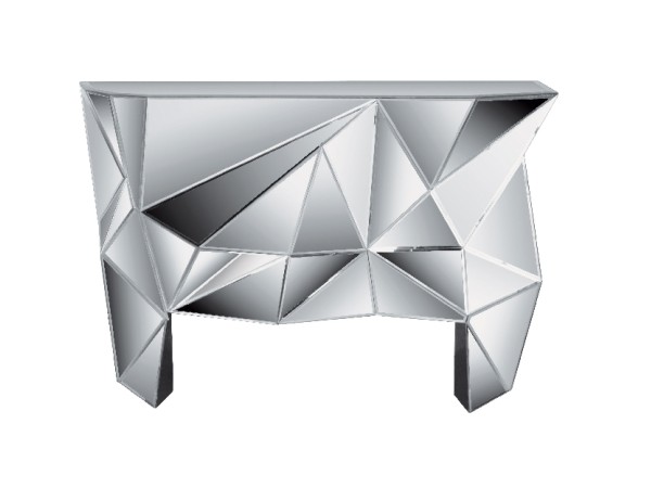 Κονσόλα Prisma Γυαλί Καθρέφτης 126x40x80εκ - Ασημί Κονσόλα Prisma Γυαλί Καθρέφτης 126x40x80εκ - Ασημί