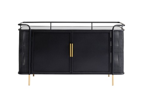 Μπουφές Fence Μεταλλικός Μαύρος 120x40x70 εκ. - Μαύρο