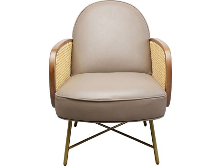 Πολυθρόνα  Bahia Δερμάτινη Μπεζ 80*60*81εκ. - Γκρι