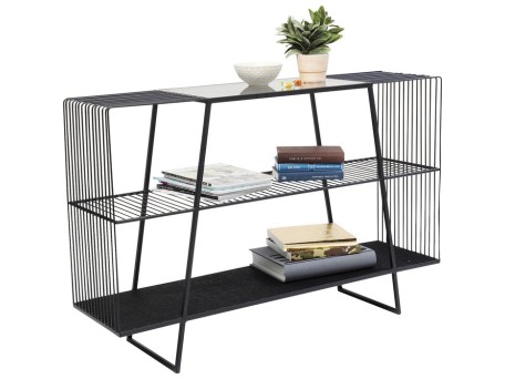 Ραφιέρα Mesh Μεταλλική  Μαύρη 120x32x78εκ - Μαύρο