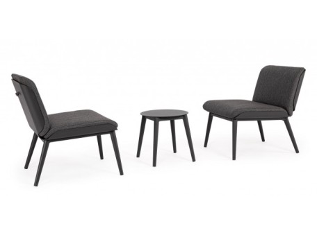 Σαλόνι Εξωτερικού Χώρου Isabela Ανθρακί 59x70x77/40x40x40 εκ. - Γκρι