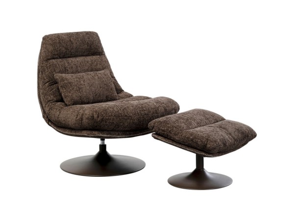 Πολυθρόνα Με Υποπόδιο Montreal Καφέ 82x85.5x92.5εκ. - Καφέ