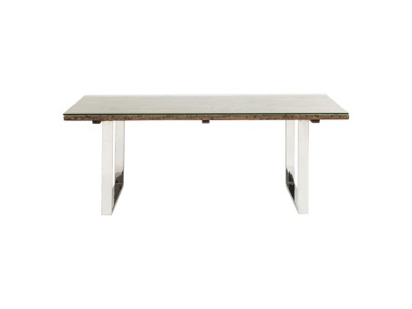 Τραπέζι Rustico Καφέ  200x90x76εκ - Ασημί