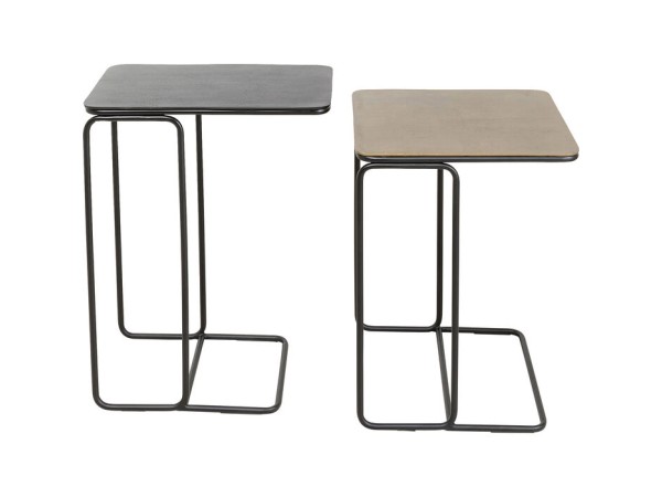 Βοηθητικό Τραπεζάκι Diego (Σετ 2)31x62x46εκ - Μαύρο