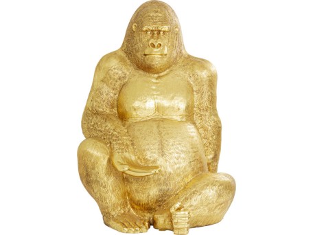 Διακοσμητικό Δαπέδου Γορίλας Χρυσός XXL Fiberglass 150x175x249 εκ. - Χρυσό