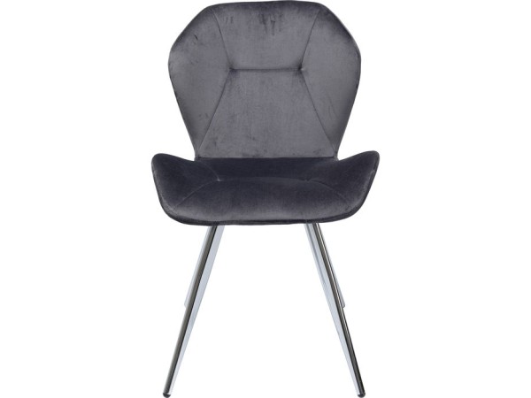 Καρέκλα Viva Βελούδο  Γκρι-Ασημί 45.5x52x82εκ - Γκρι