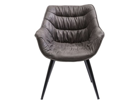 Πολυθρόνα Thelma Ύφασμα Μαύρο-Γκρι 65x60x82εκ - Γκρι