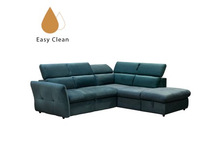 MONSERAT ΚΑΝΑΠΕΣ ΚΡΕΒΑΤΙ ΓΩΝΙΑ ΔΕΞΙΑ PETROL 254x224x90cm