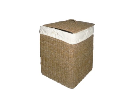 MINIMAL ΚΑΛΑΘΙ ΜΕ ΚΑΠΑΚΙ 50x40x50cm SEAGRASS ΦΥΣΙΚΟ ΛΕΥΚΟ ΒΑΜΒΑΚΙ