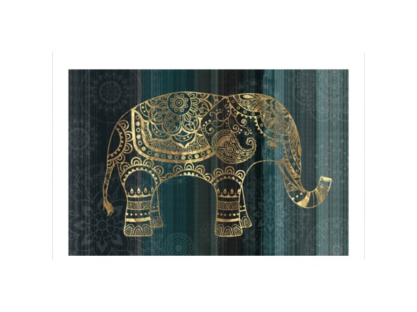 ELEPHANT ΠΙΝΑΚΑΣ ΔΙΑΚΟΣΜΗΣΗΣ 120x80x4cm ΚΑΜΒΑΣ ΓΚΡΙ ΧΡΥΣΟ ΞΥΛΟ