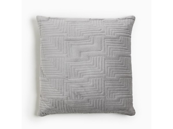 SILVER Z ΔΙΑΚΟΣΜΗΤΙΚΟ ΜΑΞΙΛΑΡΙ 50x50x10cm ΥΦΑΣΜΑ ΓΚΡΙ