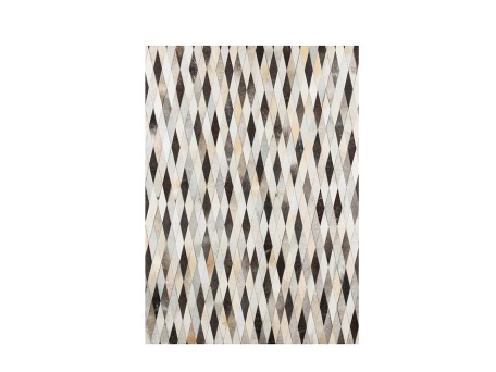 RHOMBUS ΧΑΛΙ ΣΑΛΟΝΙΟΥ 160x240cm ΔΕΡΜΑ ΓΚΡΙ ΜΠΕΖ ΚΑΦΕ